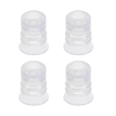 Harfington Uxcell Clear White Soft Silicone Waterproof Vacuum Suction Cup 10mmx5mm Bellows Suction Cup,4pcs