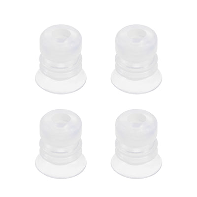 Harfington Uxcell Clear White Soft Silicone Waterproof Vacuum Suction Cup 15mmx5mm Bellows Suction Cup,4pcs