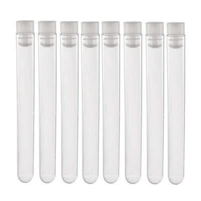uxcell Uxcell 30 Pcs Centrifuge Test Tubes Round Bottom Polystyrene with White Cap 12 x 100mm
