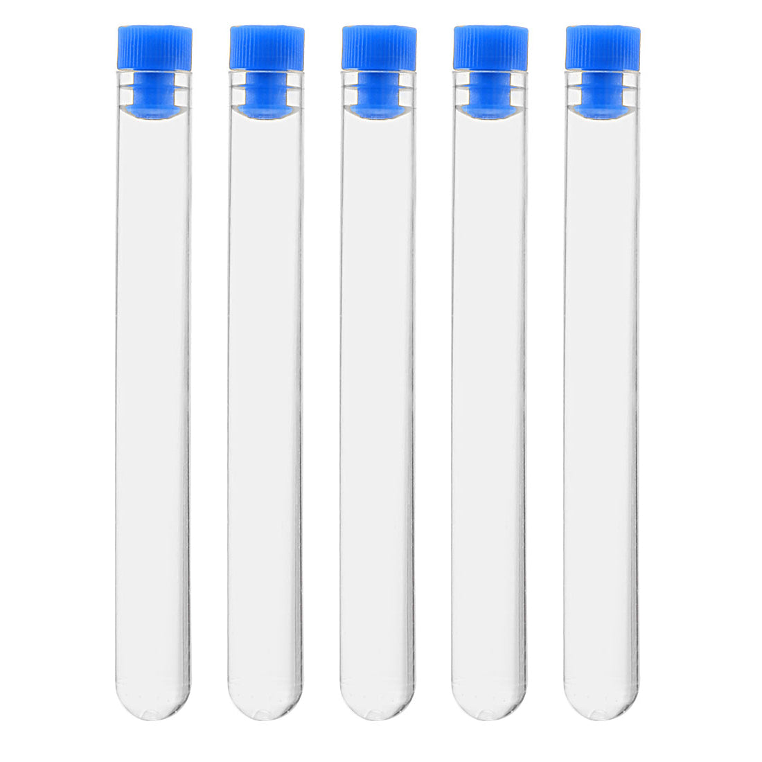 Uxcell Uxcell 20 Pcs Centrifuge Test Tubes Round Bottom Polystyrene with White Cap 12 x 100mm