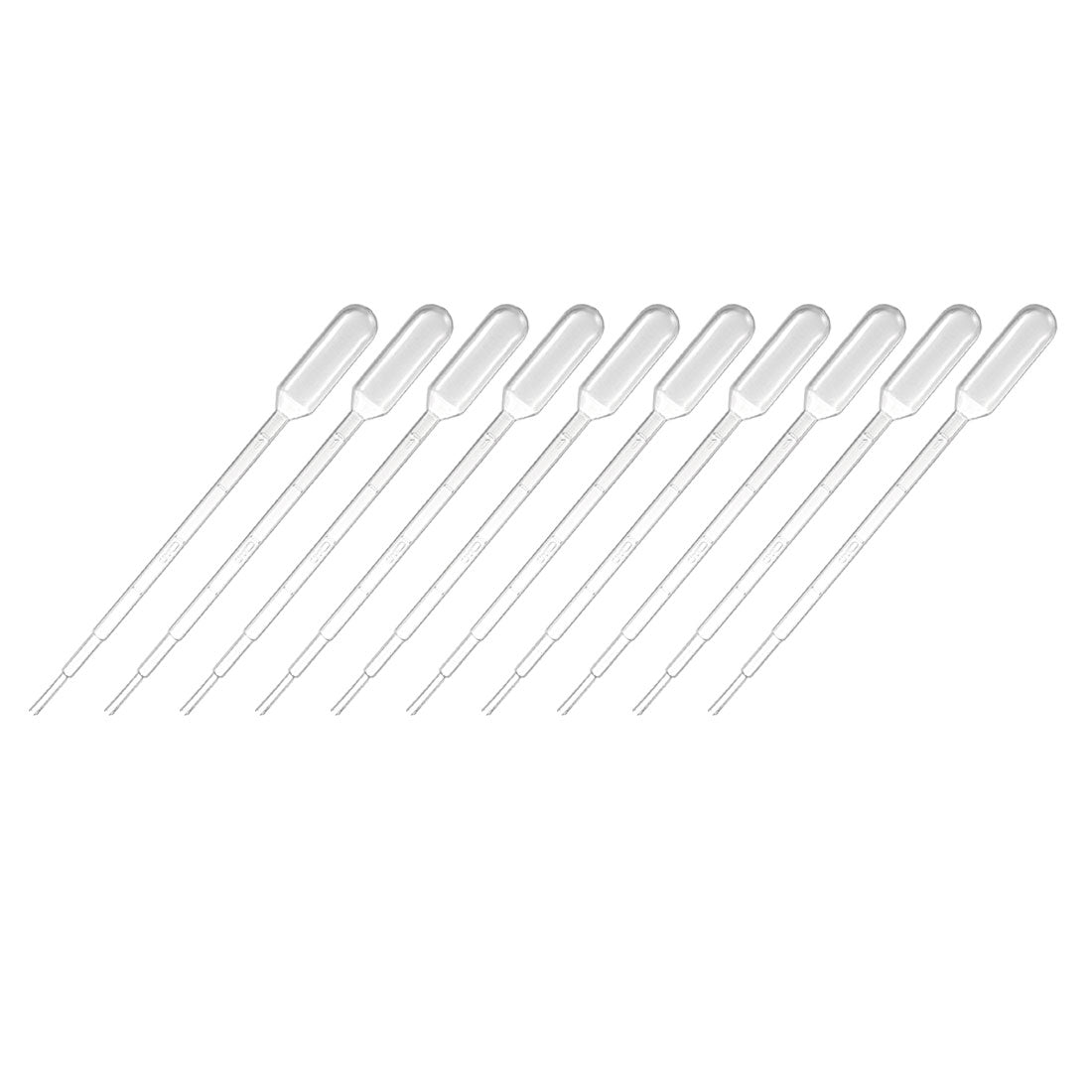 uxcell Uxcell 50 Pcs 1ml Disposable Pasteur Pipettes Test Tubes Liquid Drop Droppers Graduated 144mm Long
