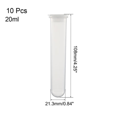 Harfington Uxcell 10 Pcs 20ml Plastic Centrifuge Tubes with Attached Cap, Round Bottom