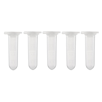 Harfington Uxcell 20 Pcs 2ml Plastic Centrifuge Tubes with Attached Cap, Round Bottom, Graduated Marks