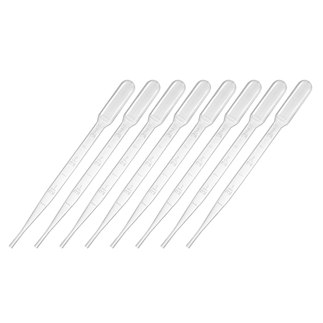 uxcell Uxcell 30 Pcs 3ml Disposable Pasteur Pipettes Test Tubes Liquid Drop Droppers Graduated 150mm Long