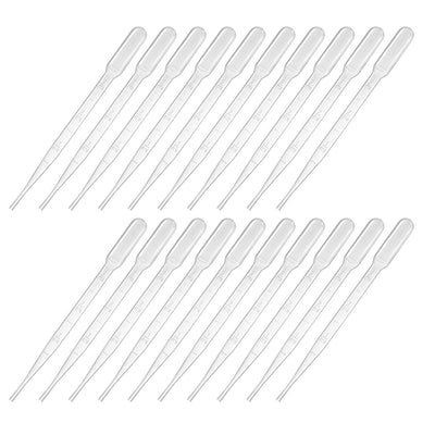uxcell Uxcell 100 Pcs 3ml Disposable Pasteur Pipettes Test Tubes Liquid Drop Droppers Graduated 150mm Long