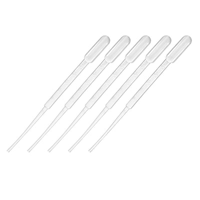 uxcell Uxcell 20 Pcs 3ml Disposable Pasteur Pipettes Test Tubes Liquid Drop Droppers Graduated 180mm Long