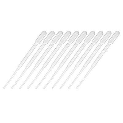 uxcell Uxcell 50 Pcs 3ml Disposable Pasteur Pipettes Test Tubes Liquid Drop Droppers Graduated 180mm Long