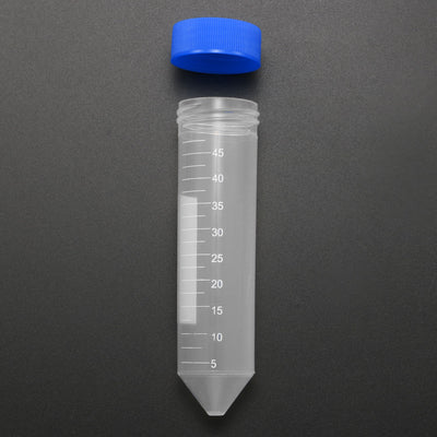 Harfington Uxcell 10 Pcs 45ml Plastic Centrifuge Tubes with Blue Screw Cap, Conical Bottom, Graduated Marks