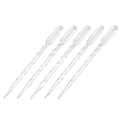 uxcell Uxcell 20 Pcs 5ml Disposable Pasteur Pipettes Test Tubes Liquid Drop Droppers Graduated 205mm Long