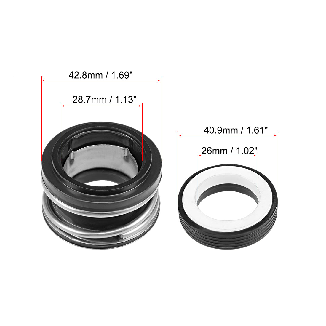 uxcell Uxcell Mechanical Shaft Seal Replacement for Pool Spa Pump 2pcs XJ-25