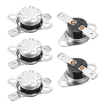 Harfington Uxcell Temperature Control Switch , Thermostat , KSD301 55°C , 10A , Normally Closed N.C 6.3mm Pin 5pcs