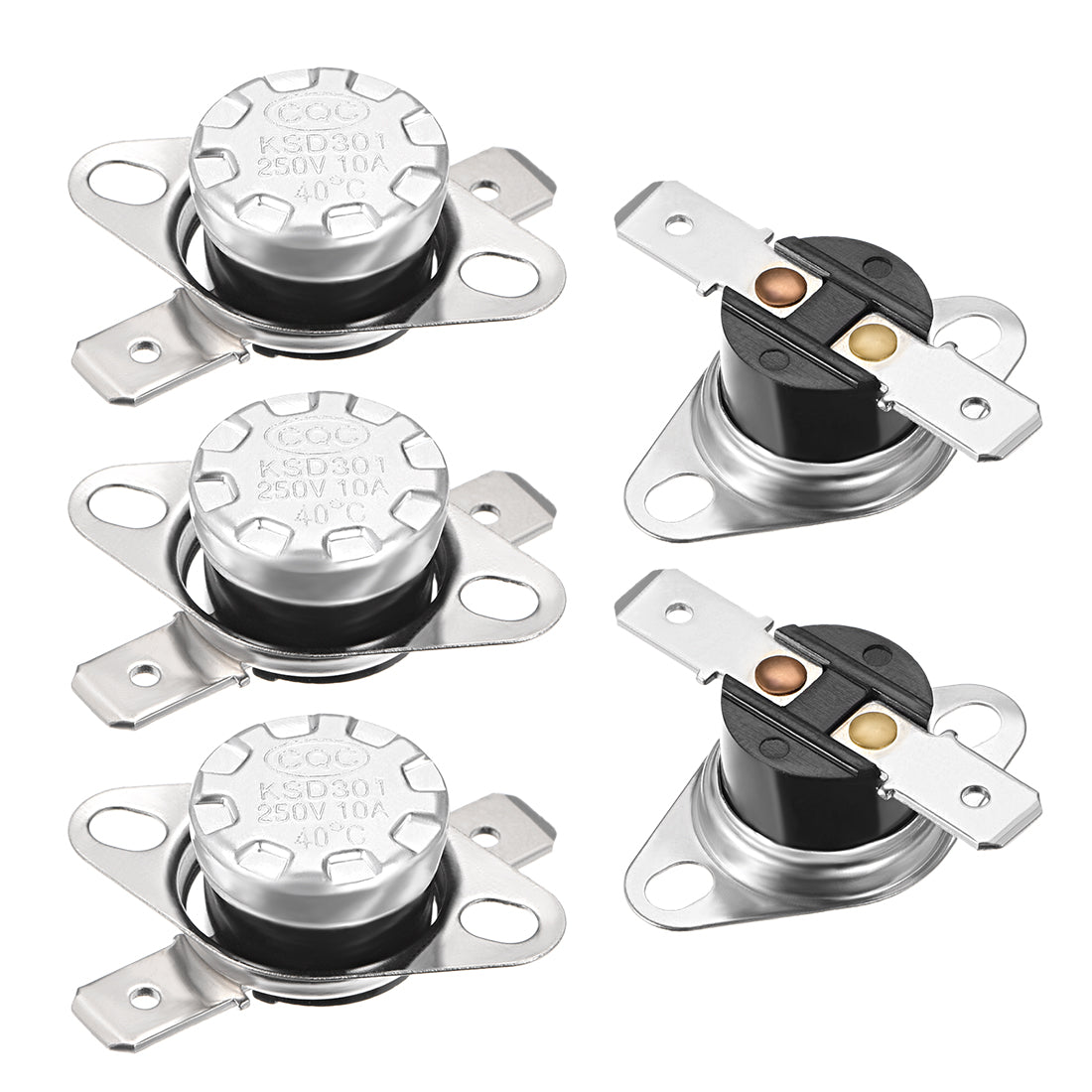 uxcell Uxcell Temperature Control Switch , Thermostat , KSD301 40°C , 10A , Normally Open N.O 6.3mm Pin 5pcs