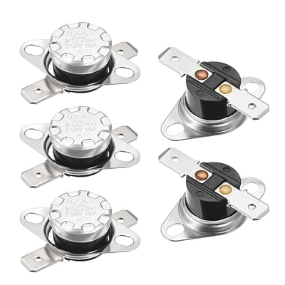 Harfington Uxcell Temperature Control Switch , Thermostat , KSD301 75°C , 10A , Normally Open N.O 6.3mm Pin 5pcs
