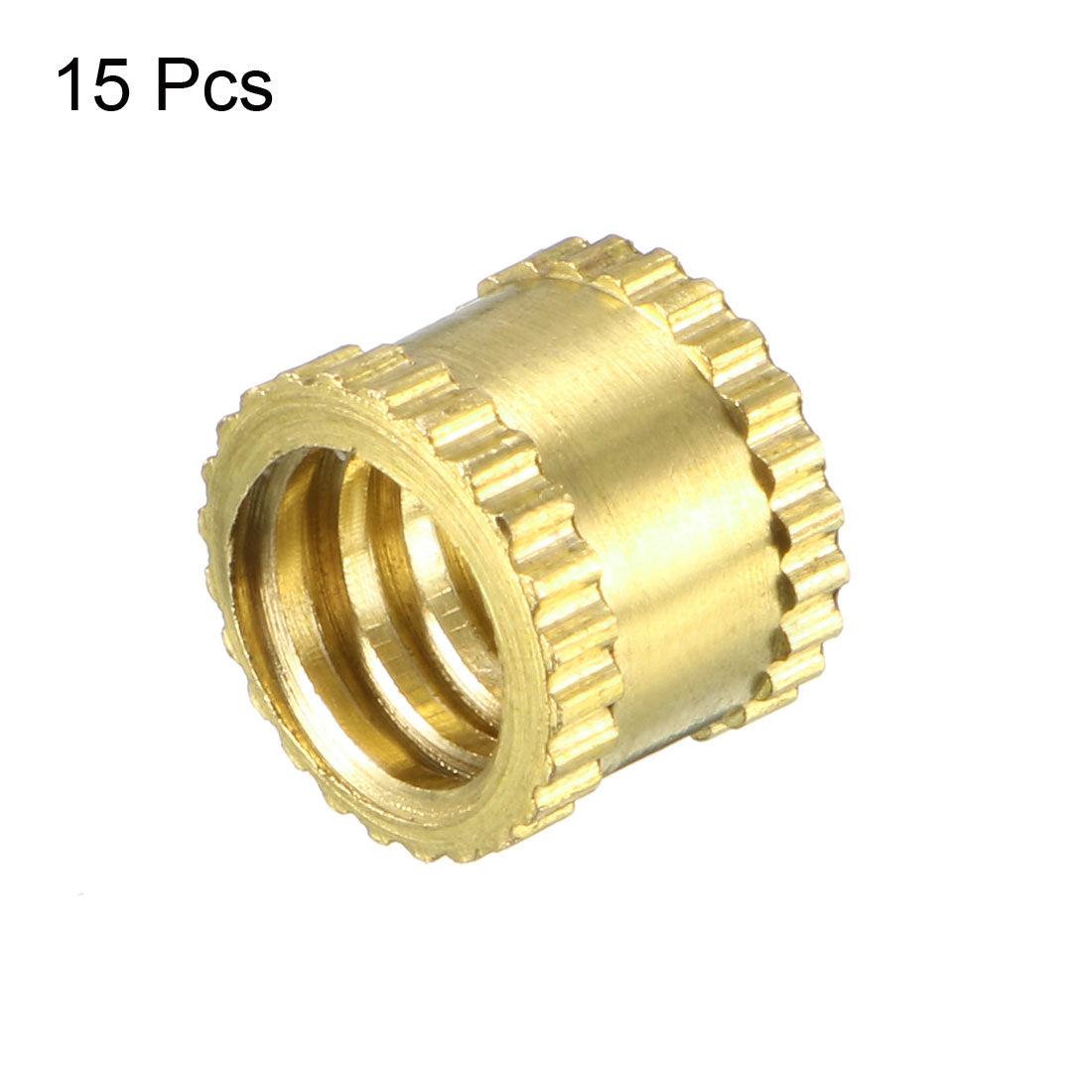 uxcell Uxcell 1/4"-20 Female Brass Knurled Threaded Insert Embedment Nut for 3D Printer, 15Pcs