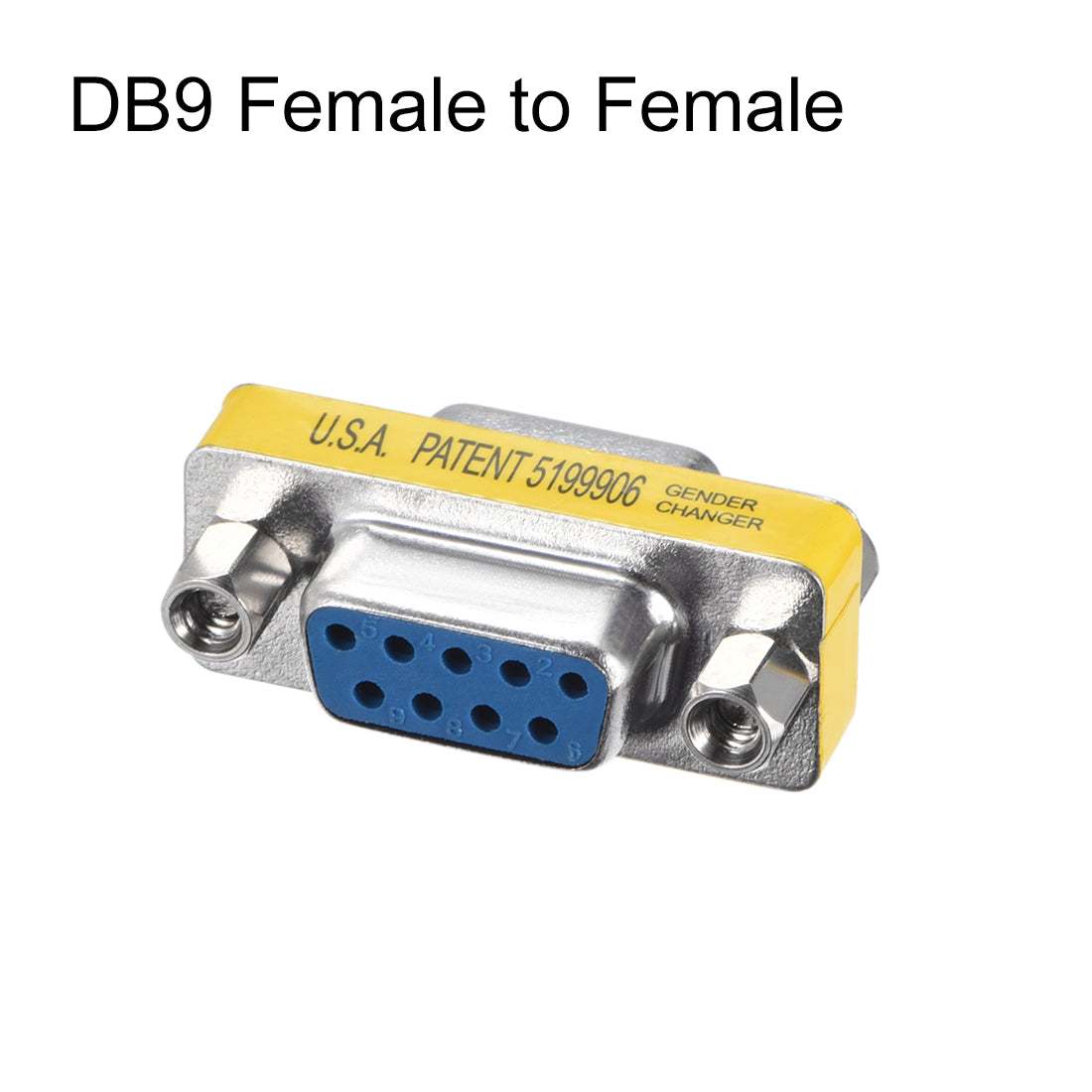 uxcell Uxcell DB9 VGA Gender Changer 9 Pin Female to Female 2-row Mini Gender Changer Coupler Adapter Connector for Serial Applications Blue