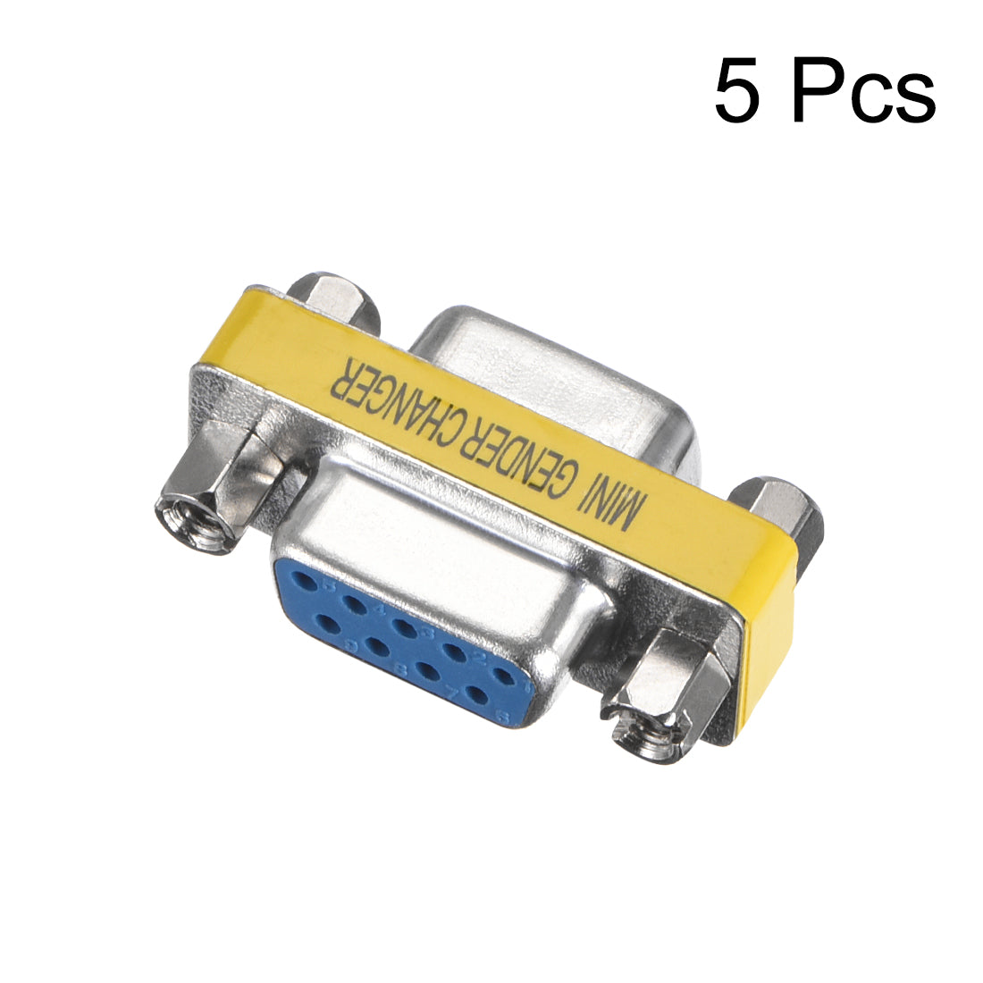 uxcell Uxcell DB9 VGA Gender Changer 9 Pin Female to Female 2-row Mini Gender Changer Coupler Adapter Connector for Serial Applications Blue 5pcs