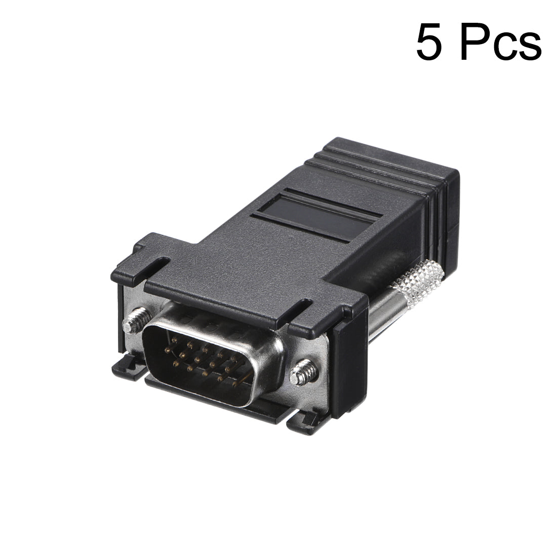 uxcell Uxcell RJ45 to VGA Extender Adapter RJ45 Female Enternet to DB15 Male Port for Multimedia Video Black 5pcs