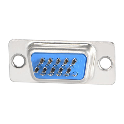Harfington Uxcell D-sub Connector Female Socket 15-pin 3-row Port Terminal Breakout for Mechanical Equipment CNC Computers 5pcs
