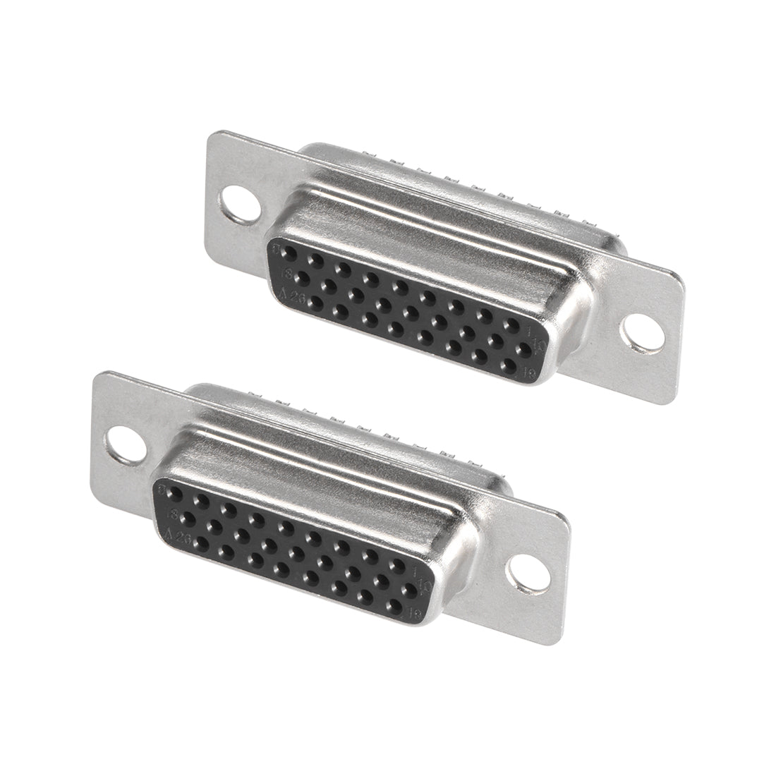 uxcell Uxcell D-sub Connector DB26 Female Socket 26-pin 3-row Port Terminal Breakout for Mechanical Equipment CNC Computers 2pcs