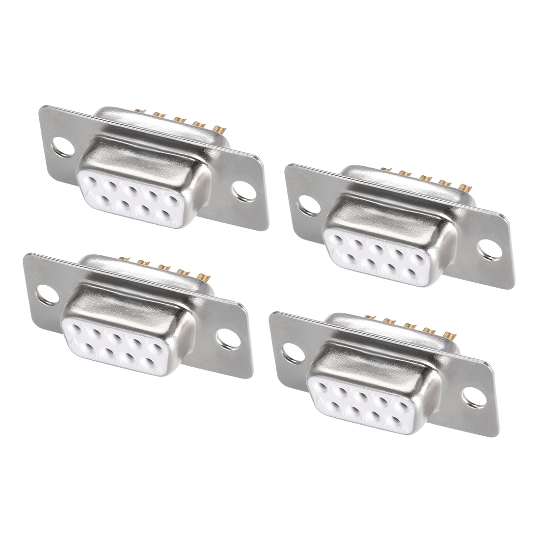 uxcell Uxcell D-sub Connector DB9 Female Socket 9-pin 2-row Port Terminal Breakout for Mechanical Equipment CNC Computers White 4pcs