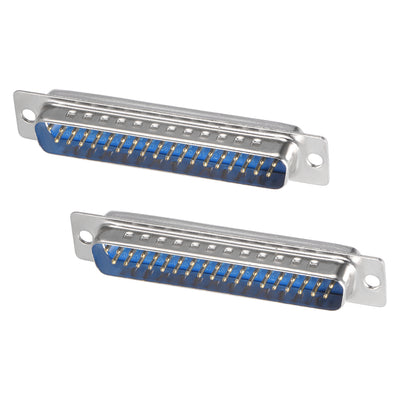 Harfington Uxcell D-sub Connector Male Plug 37-pin 2-row Port Terminal Breakout Solder Type for Mechanical Equipment CNC Computers Blue 2pcs