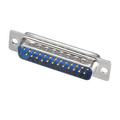 Harfington Uxcell D-sub Connector Male Plug 25-pin 2-row Port Terminal Breakout Solder Type for Mechanical Equipment CNC Computers Blue 1pc