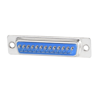 Harfington Uxcell D-sub Connector Male Plug 25-pin 2-row Port Terminal Breakout Solder Type for Mechanical Equipment CNC Computers Blue 5pcs