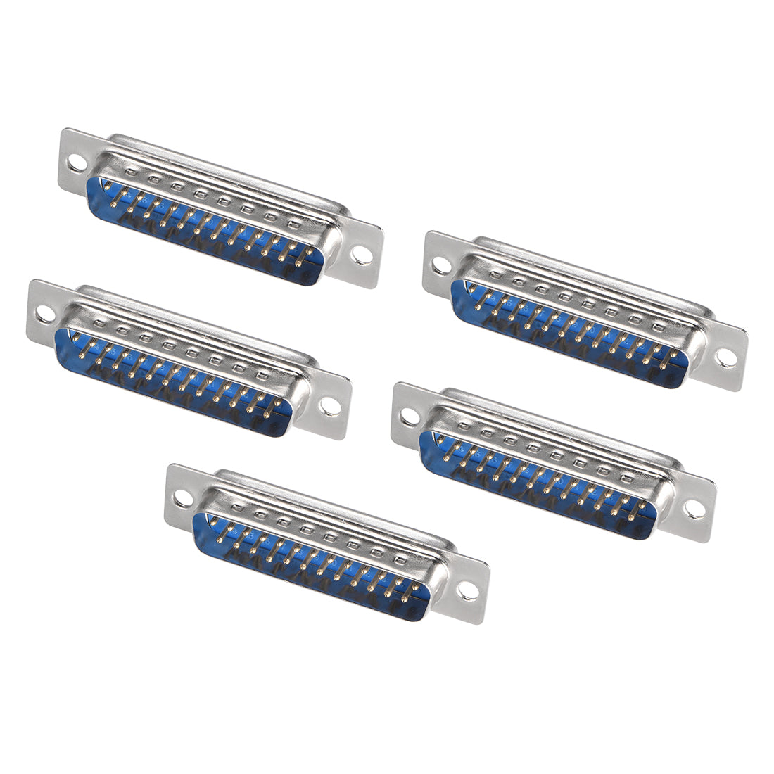 uxcell Uxcell D-sub Connector Male Plug 25-pin 2-row Port Terminal Breakout Solder Type for Mechanical Equipment CNC Computers Blue 5pcs