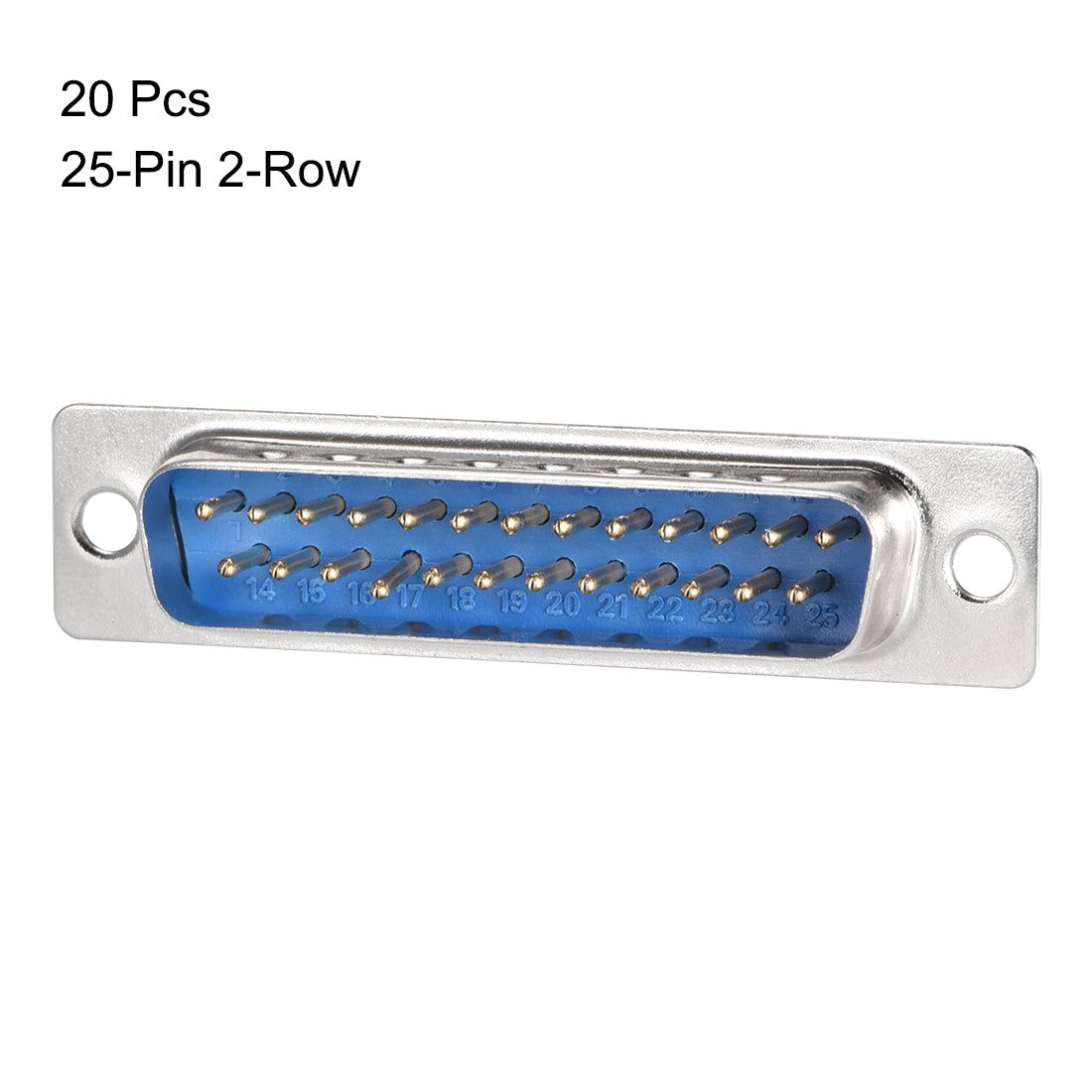 uxcell Uxcell D-sub Connector Male Plug 25-pin 2-row Port Terminal Breakout Solder Type for Mechanical Equipment CNC Computers Blue 20pcs