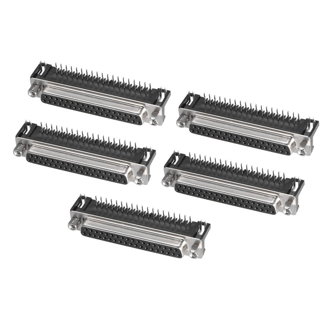 uxcell Uxcell D-sub Connector Female Socket 37-pin 2-row Right Angle Port Terminal Breakout for Mechanical Equipment Black 5pcs