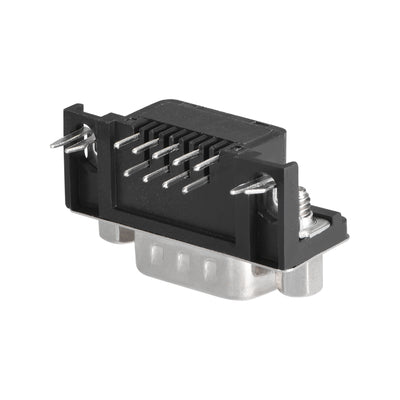 Harfington Uxcell D-sub Connector Male Plug 9-pin 2-row Right Angle Port Terminal Breakout for Mechanical Equipment 20pcs