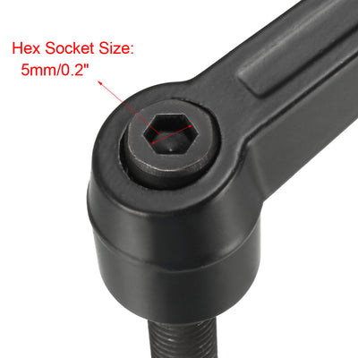 Harfington Uxcell M10 x 32mm Thread Push Button Ratchet Level Adjustable Handle Male Stud