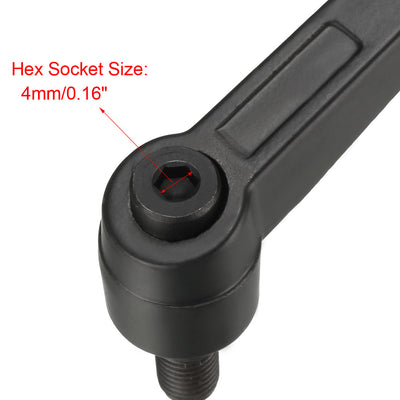 Harfington Uxcell M8 x 40mm Handle Adjustable Clamping Lever Thread Push Button Ratchet Male Threaded Stud 3Pcs
