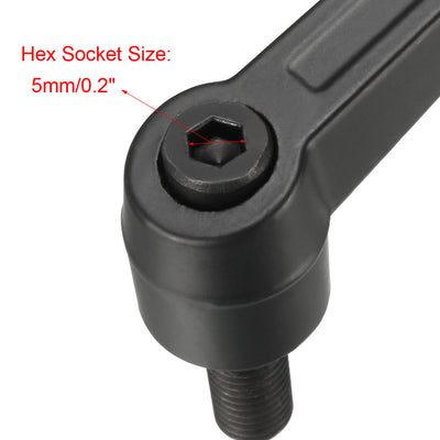 Harfington Uxcell Handles Adjustable Clamping Lever Thread Ratchet Male Threaded Stud 2Pack
