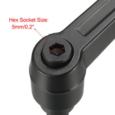 Harfington Uxcell M6 x 25mmThread Push Button Ratchet Level Adjustable Handle Male Threaded Stud 4Pcs