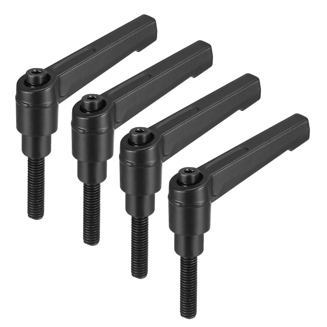 Uxcell Uxcell M6 x 25mmThread Push Button Ratchet Level Adjustable Handle Male Threaded Stud 4Pcs