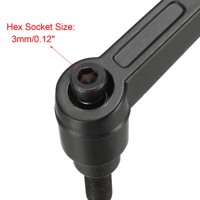Harfington Uxcell M6 x 25mmThread Push Button Ratchet Level Adjustable Handle Male Threaded Stud 4Pcs