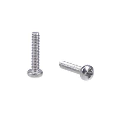 uxcell Uxcell Machine Screw Pan Phillips Head Screw 304 Stainless Steel Fasteners Bolt 100Pcs