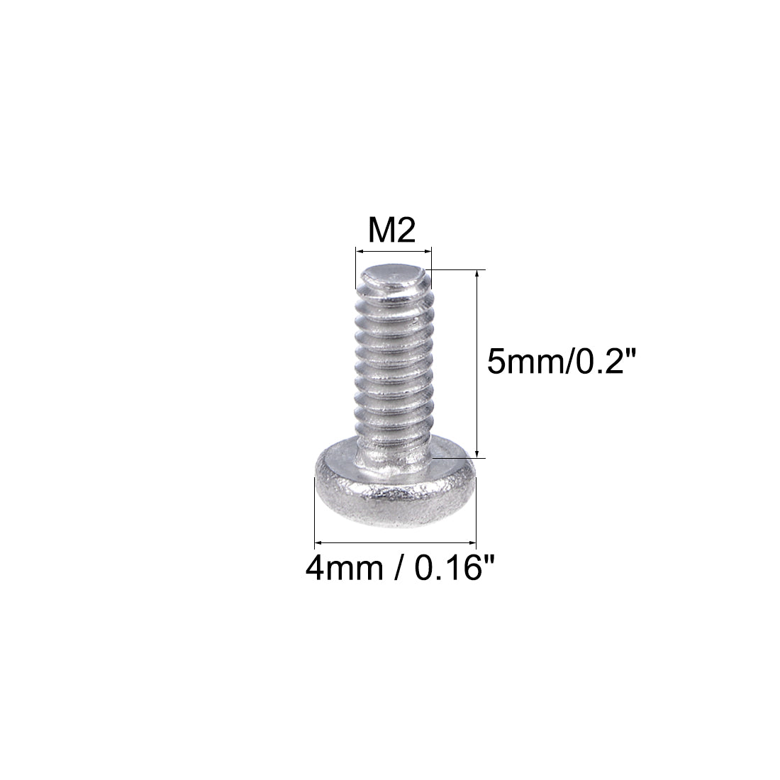 Uxcell Uxcell M2x8mm Machine Screws Pan Phillips Cross Head Screw 304 Stainless Steel Fasteners Bolts 100Pcs