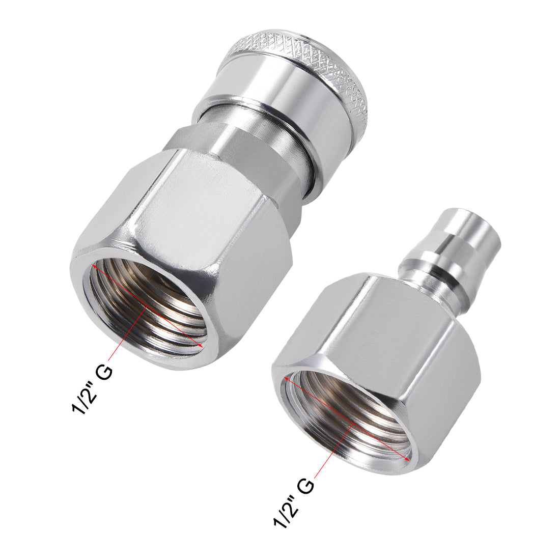 uxcell Uxcell Quick Coupler,1/2 Inch Pressure  Adapter Set Air Connect Fitting 2 Set