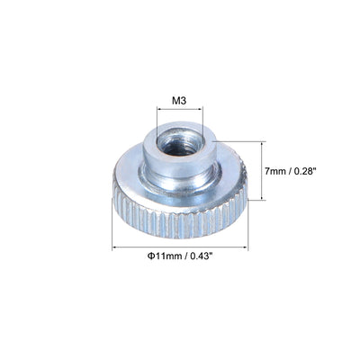 Harfington Uxcell Knurled Thumb Nuts, 10Pcs M3 Iron Round Knob for 3D Printer Parts