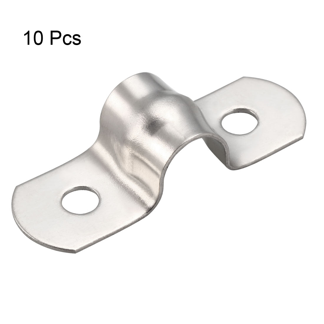 uxcell Uxcell 8mm(0.3") Rigid Pipe Strap, 2 Holes 304 Stainless Steel Tension Clip 10pcs