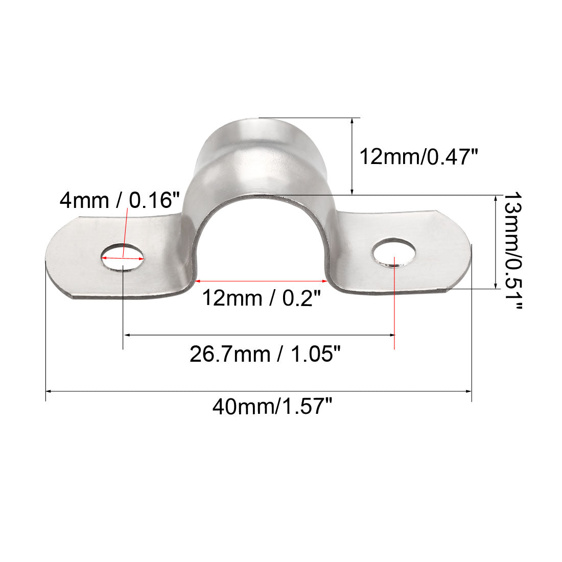uxcell Uxcell Rigid Pipe Strap, Tube Tension Tube Clip Clamp