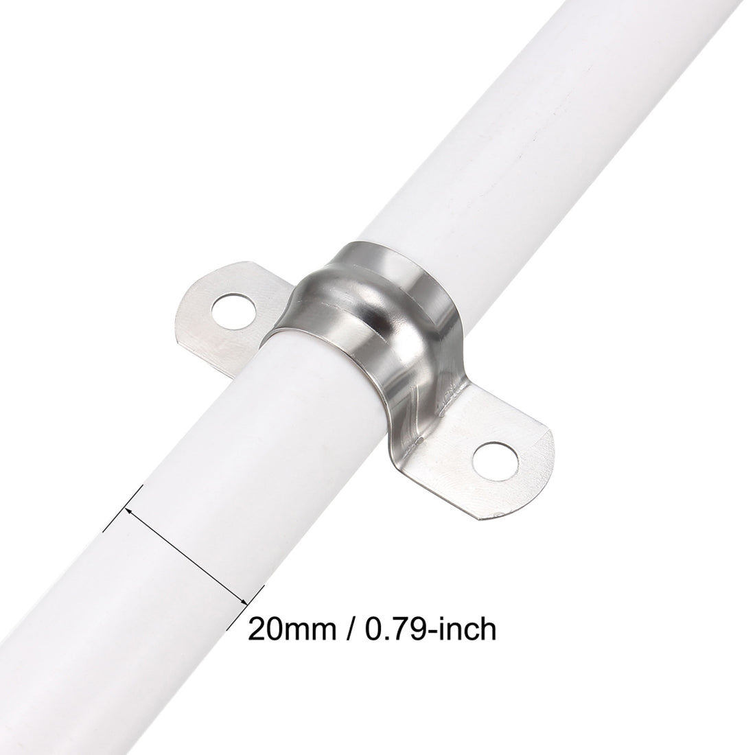 Uxcell 25Pcs 16mm(5/8 Inch) Stainless Steel Double Line Clamps Single