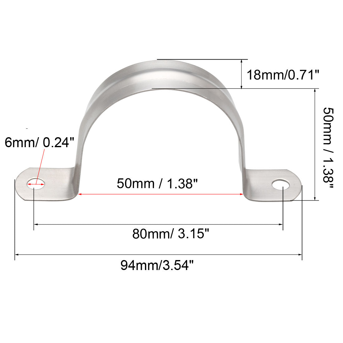 uxcell Uxcell Rigid Pipe Strap, Tube 304 Stainless Steel Tension Tube Clip Clamp