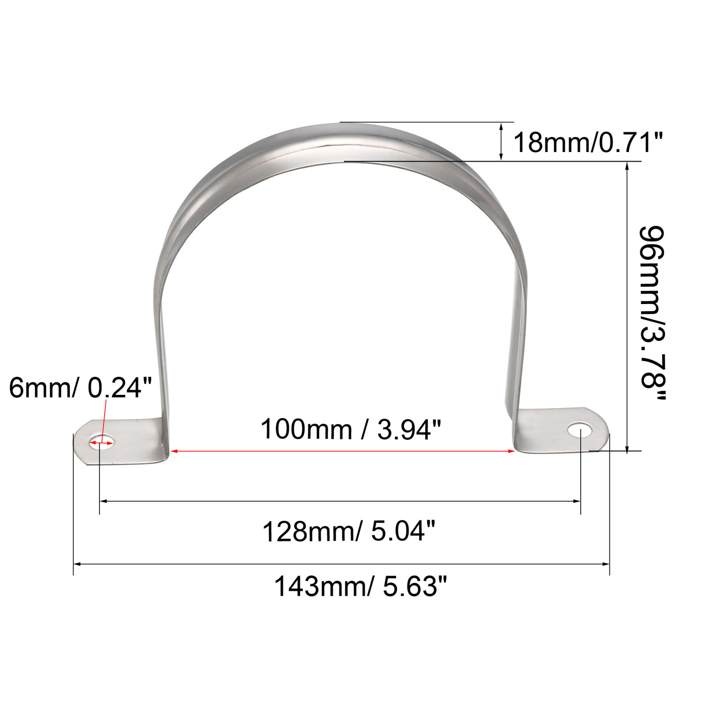 uxcell Uxcell Rigid Pipe Strap Tube 304 Stainless Steel Tension Tube Clip Clamp