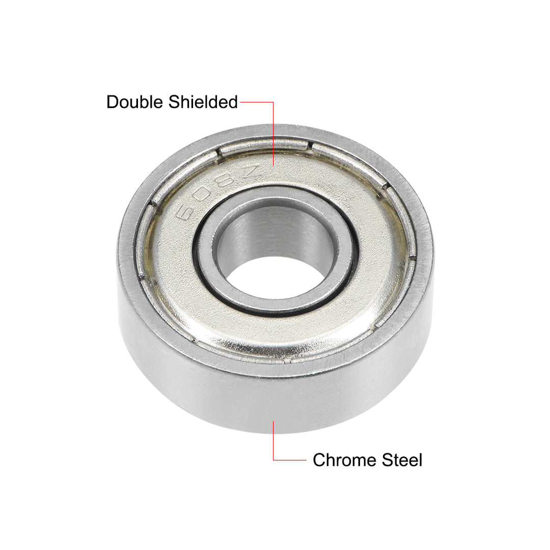 Uxcell 608-14-2RS Deep Groove Ball Bearings - 8mm ID, 22mm OD, 14mm Thick, Double Sealed, 4 Pack - View #5