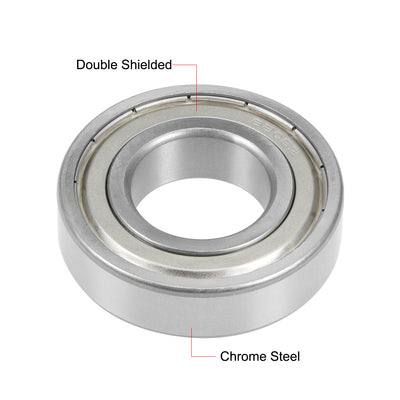 Harfington Uxcell Deep Groove Ball Bearings Metric Double Shielded Chrome Steel P0 Z1
