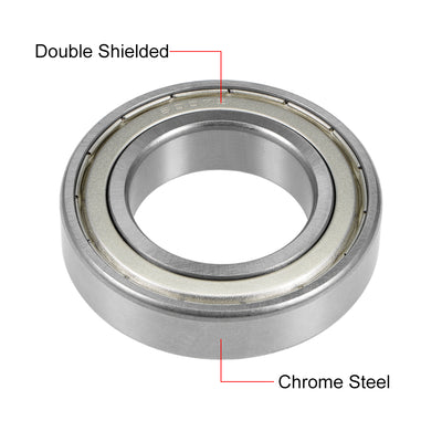 Harfington Uxcell Deep Groove Ball Bearings Metric Double Shielded Chrome Steel P0 Z1