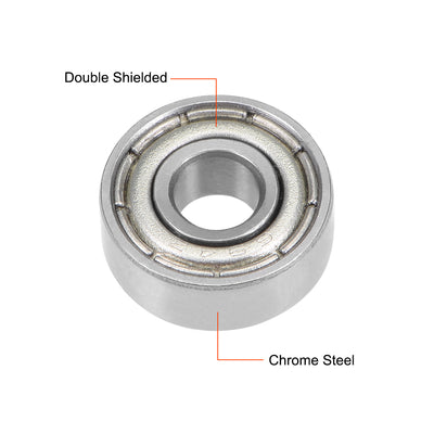 Harfington Uxcell Deep Groove Ball Bearings Metric Double Shielded Chrome Steel P0 Z1 Bearing